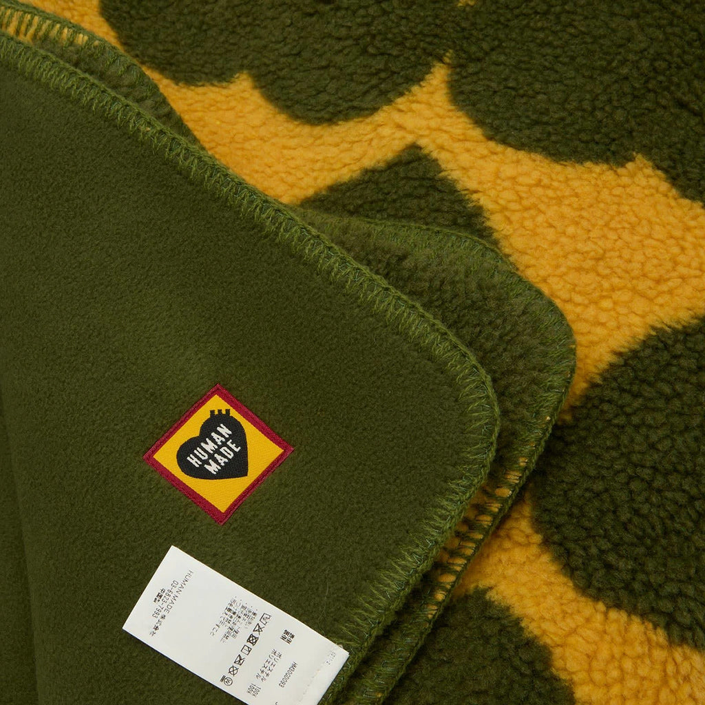 Heart Fleece Blanket - Olive Drab