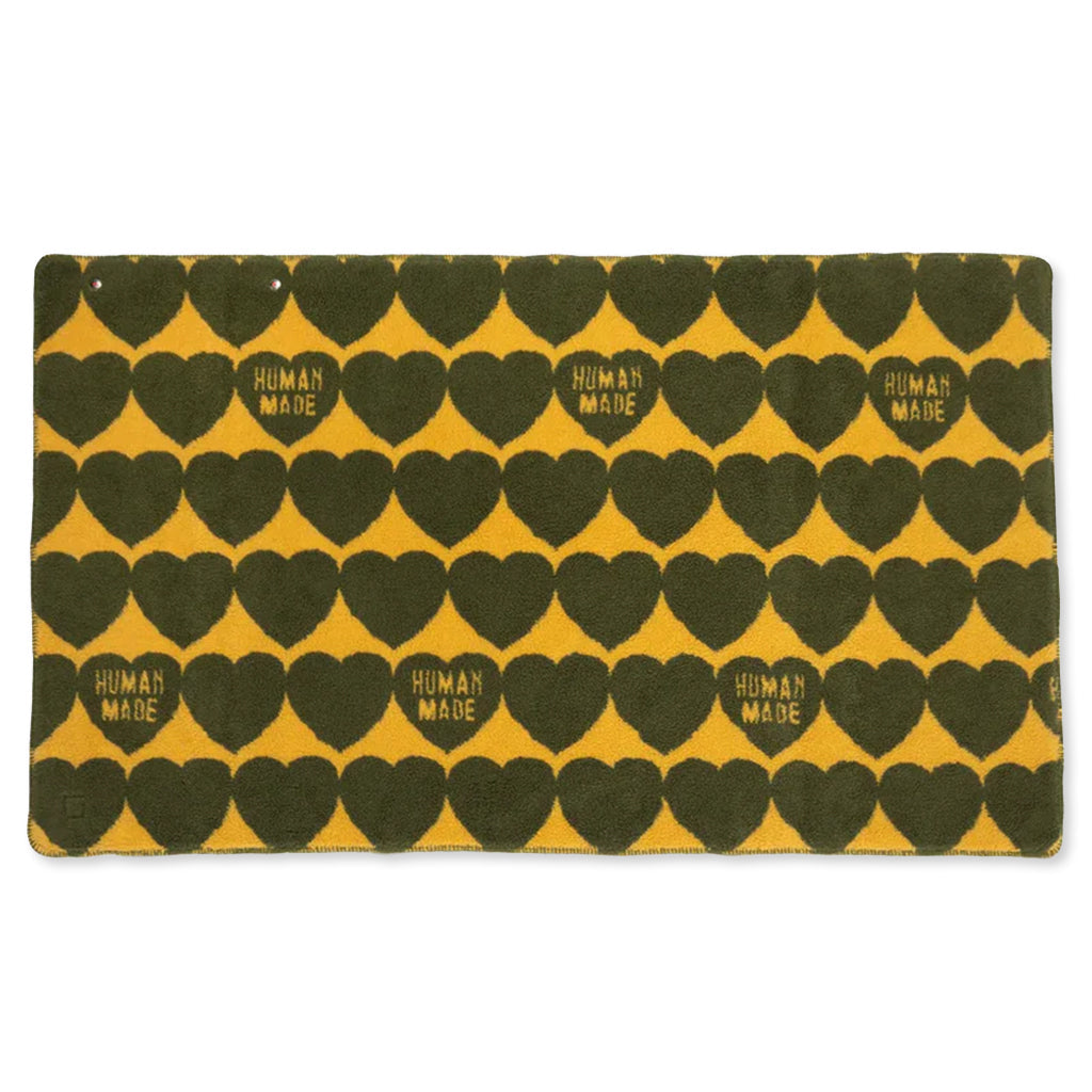 Heart Fleece Blanket - Olive Drab
