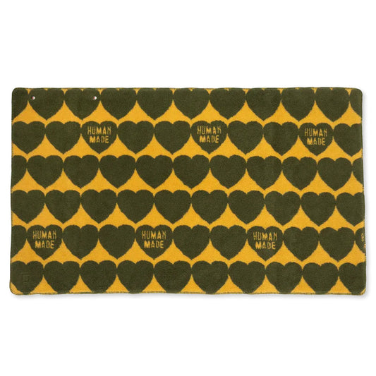Heart Fleece Blanket - Olive Drab