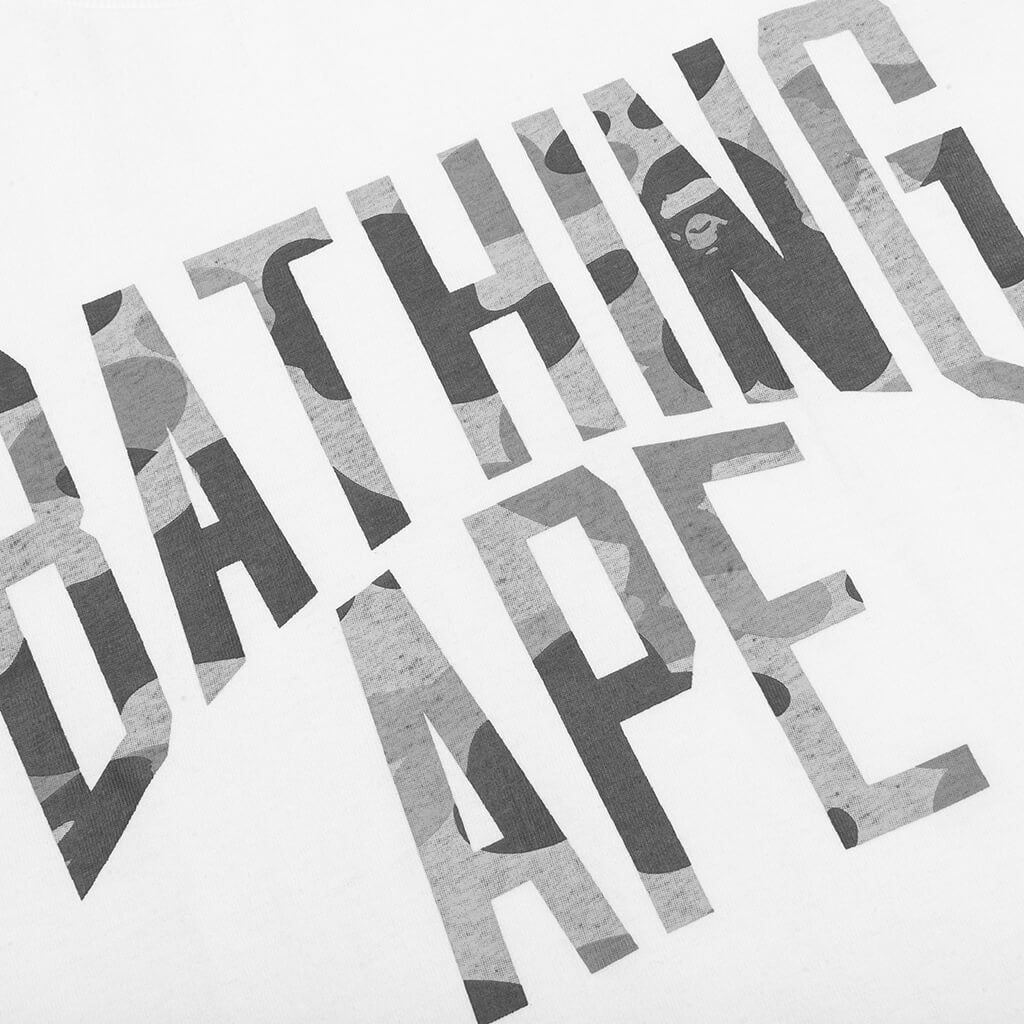 Heather Gray Camo Bathing Ape Tee - White