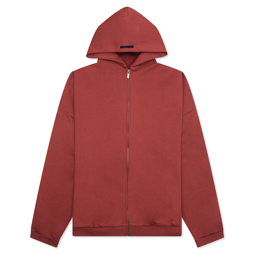 Heavy Fleece Fullzip Hoodie - Crimson