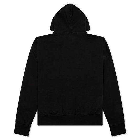 Heavy Fleece Vintage Shrunken Hoodie - Black
