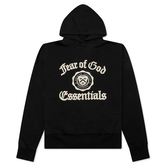 Heavy Fleece Vintage Shrunken Hoodie - Black