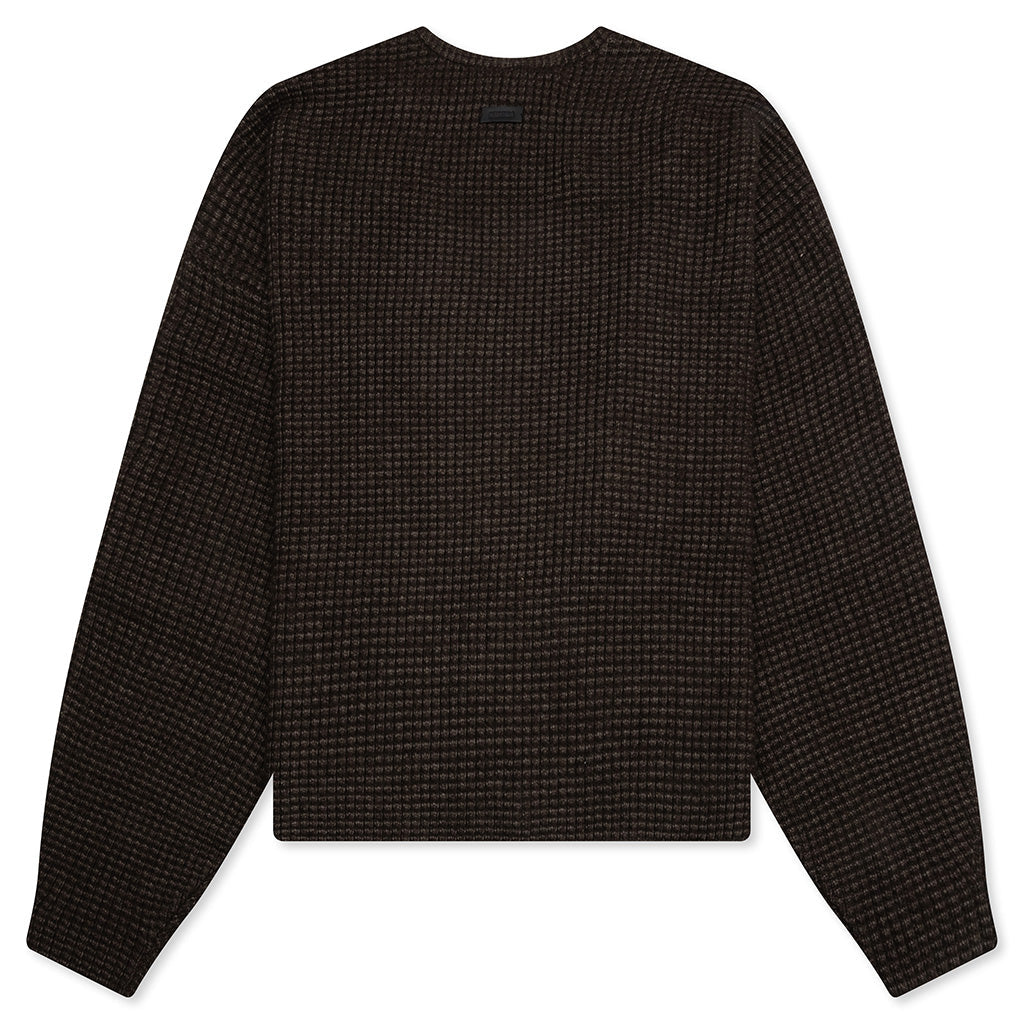 Heavy Waffle Cardigan - Brown