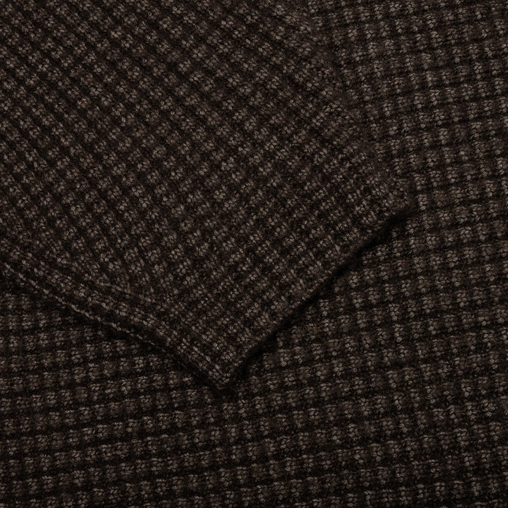 Heavy Waffle Cardigan - Brown