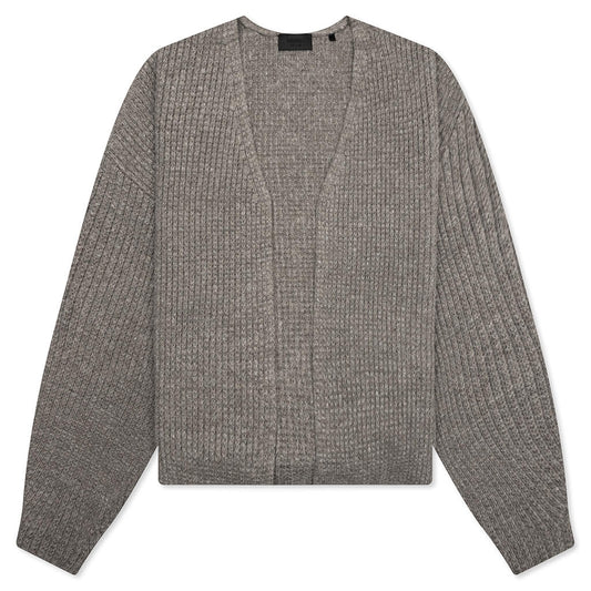 Heavy Waffle Cardigan - Heather Gray