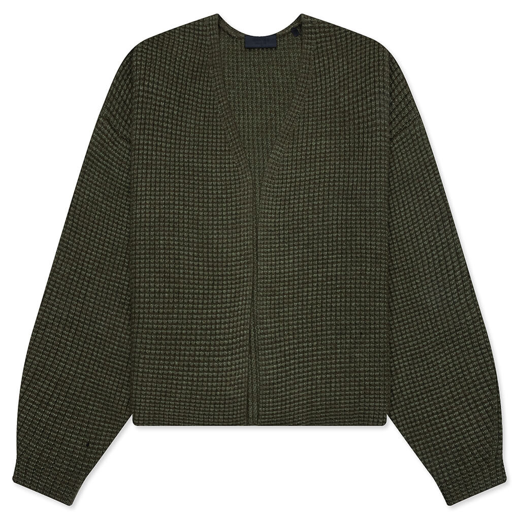 Heavy Waffle Cardigan - Military
