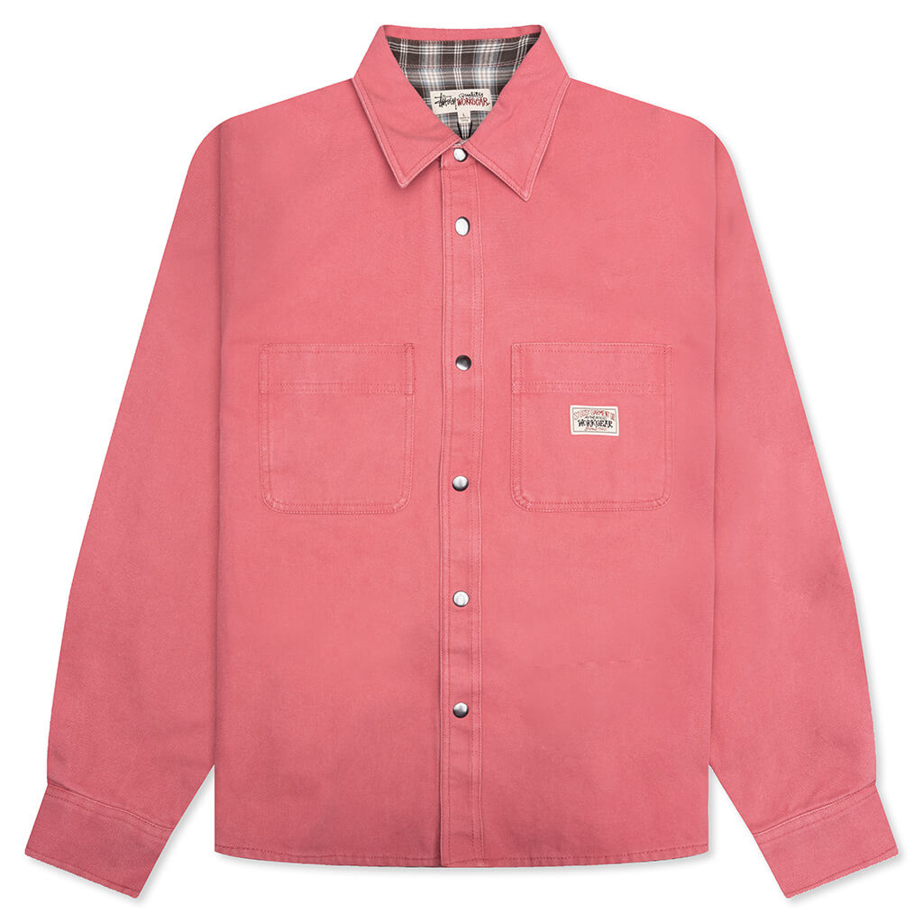 Heavy Washed Canvas Shirt - Berry