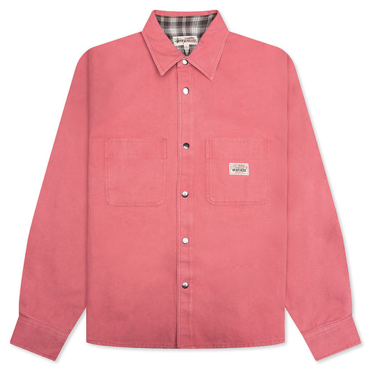 Heavy Washed Canvas Shirt - Berry