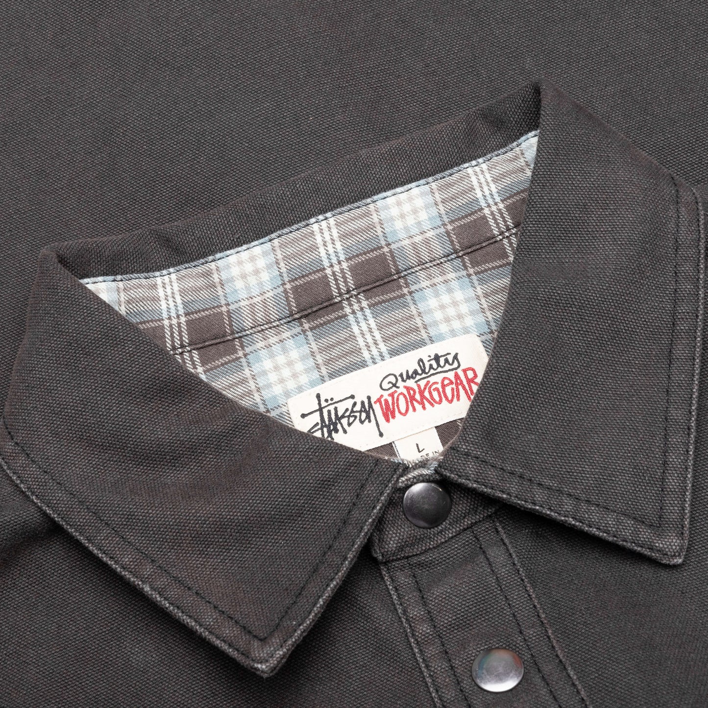 Heavy Washed Canvas Shirt - Black