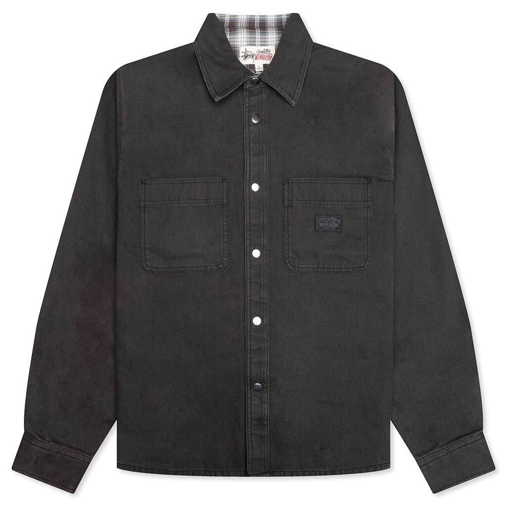 Heavy Washed Canvas Shirt - Black