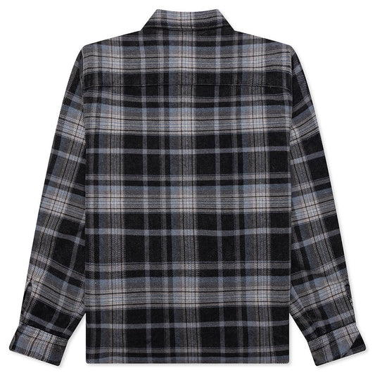Heavy Washed Plaid Shirt - Blue