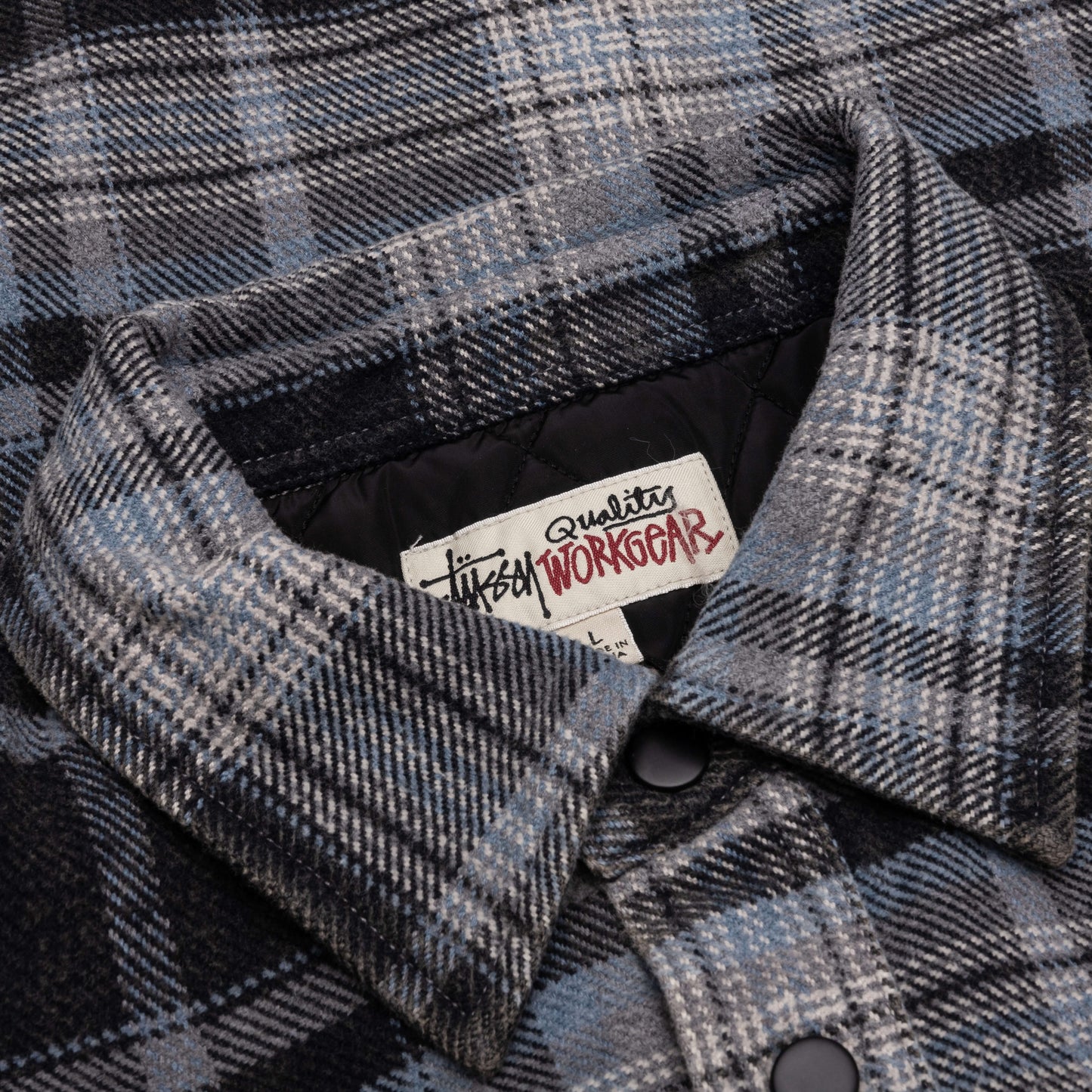 Heavy Washed Plaid Shirt - Blue