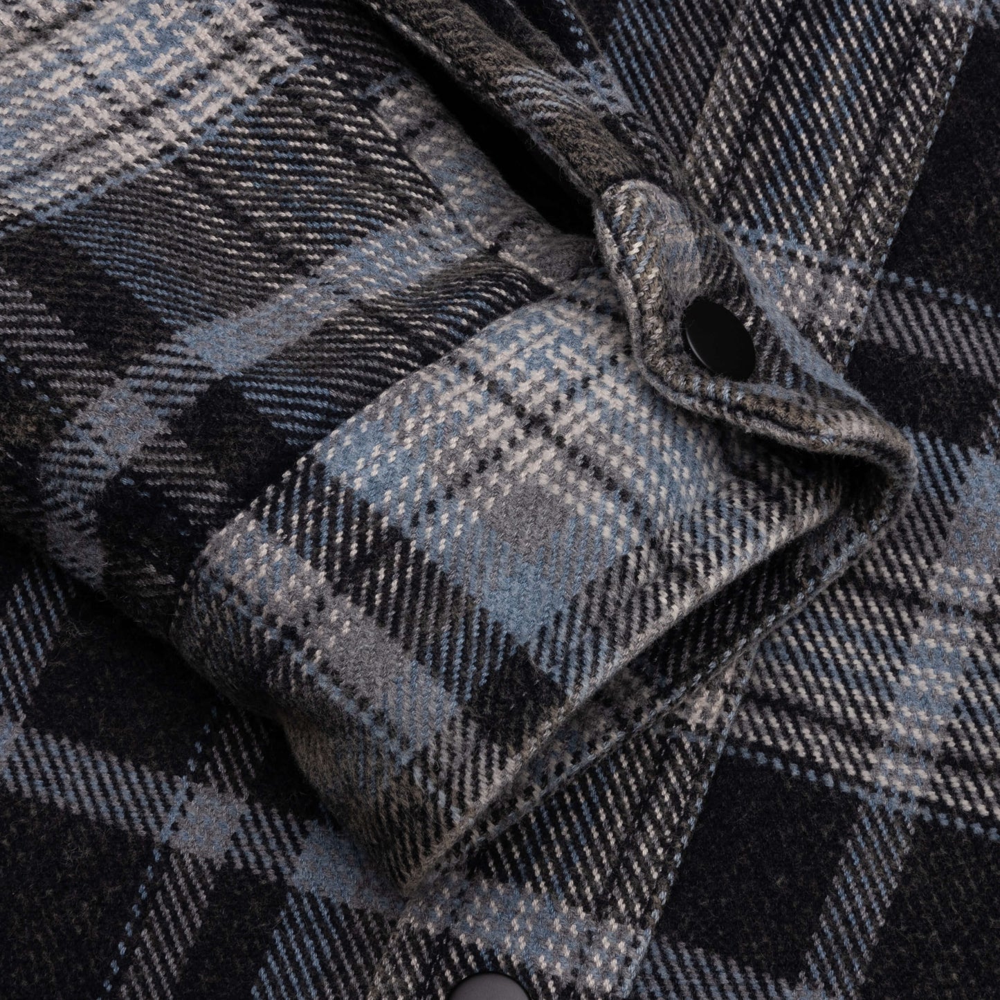 Heavy Washed Plaid Shirt - Blue