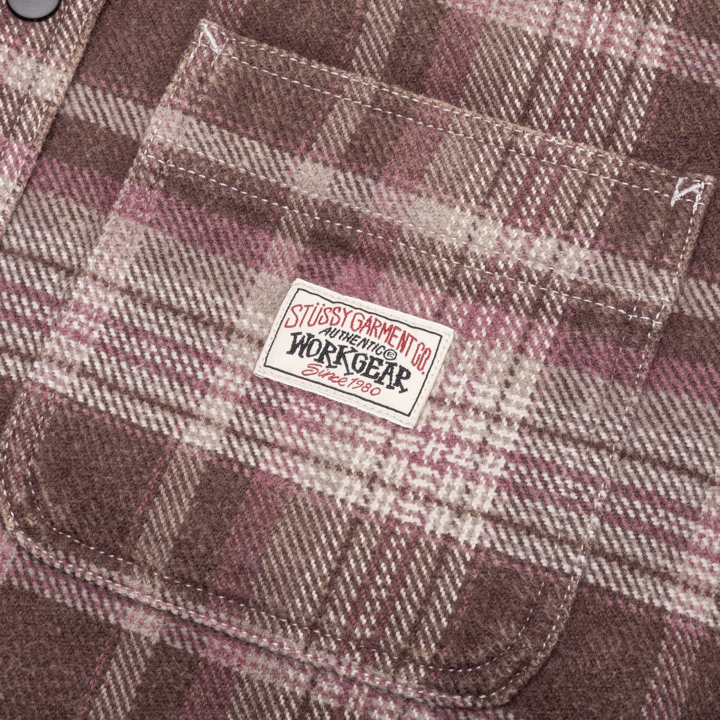Heavy Washed Plaid Shirt - Brown