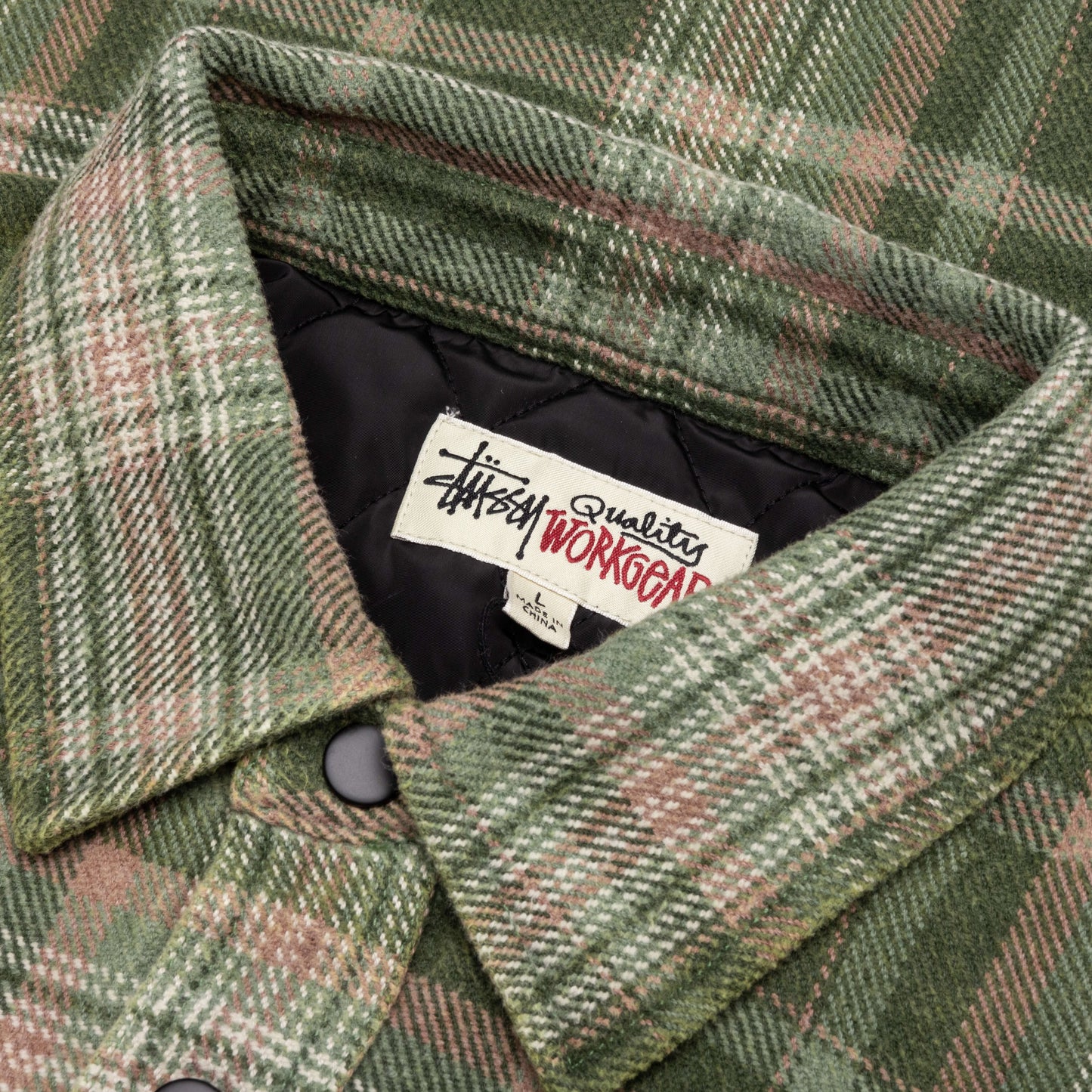 Heavy Washed Plaid Shirt - Green