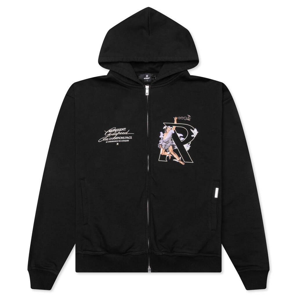 Hermes Zip Hoodie - Jet Black