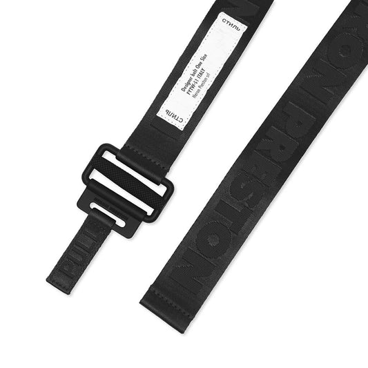 4CM Classic Buckle Tape Belt - Black/Black