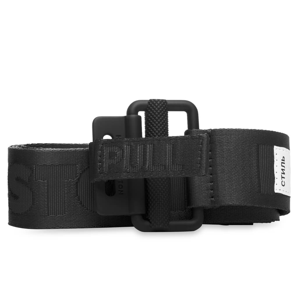 4CM Classic Buckle Tape Belt - Black/Black
