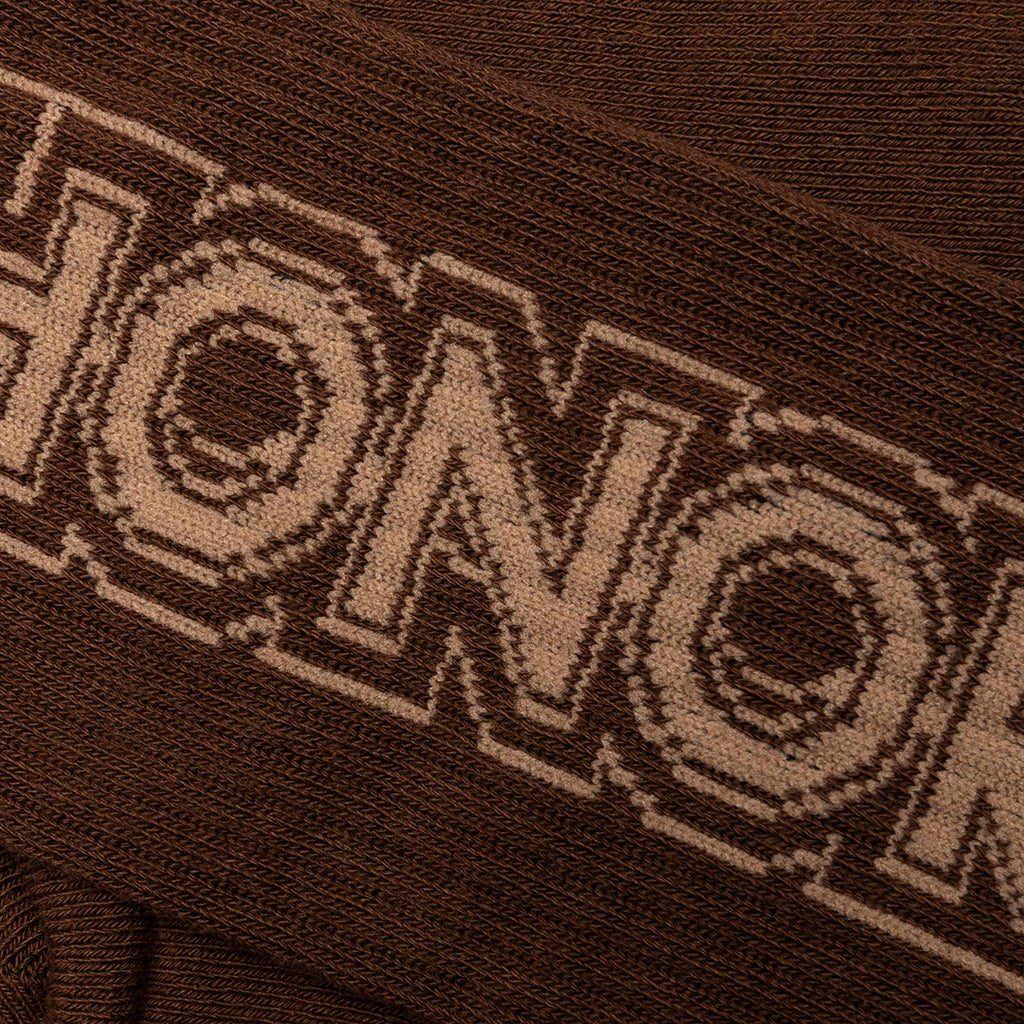 Honor Outline Logo Ribbed Sock - Brown