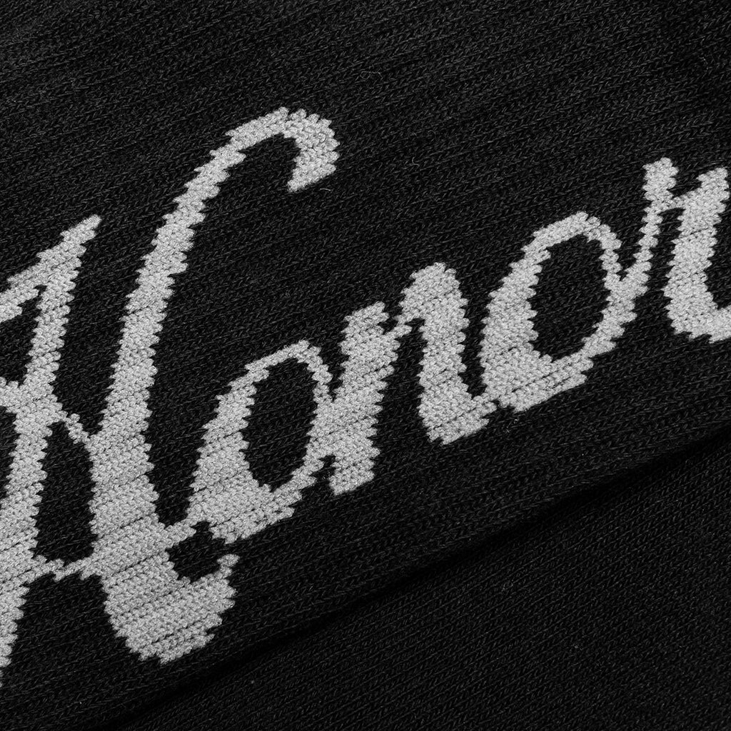 Honor Script Ribbed Sock - Black
