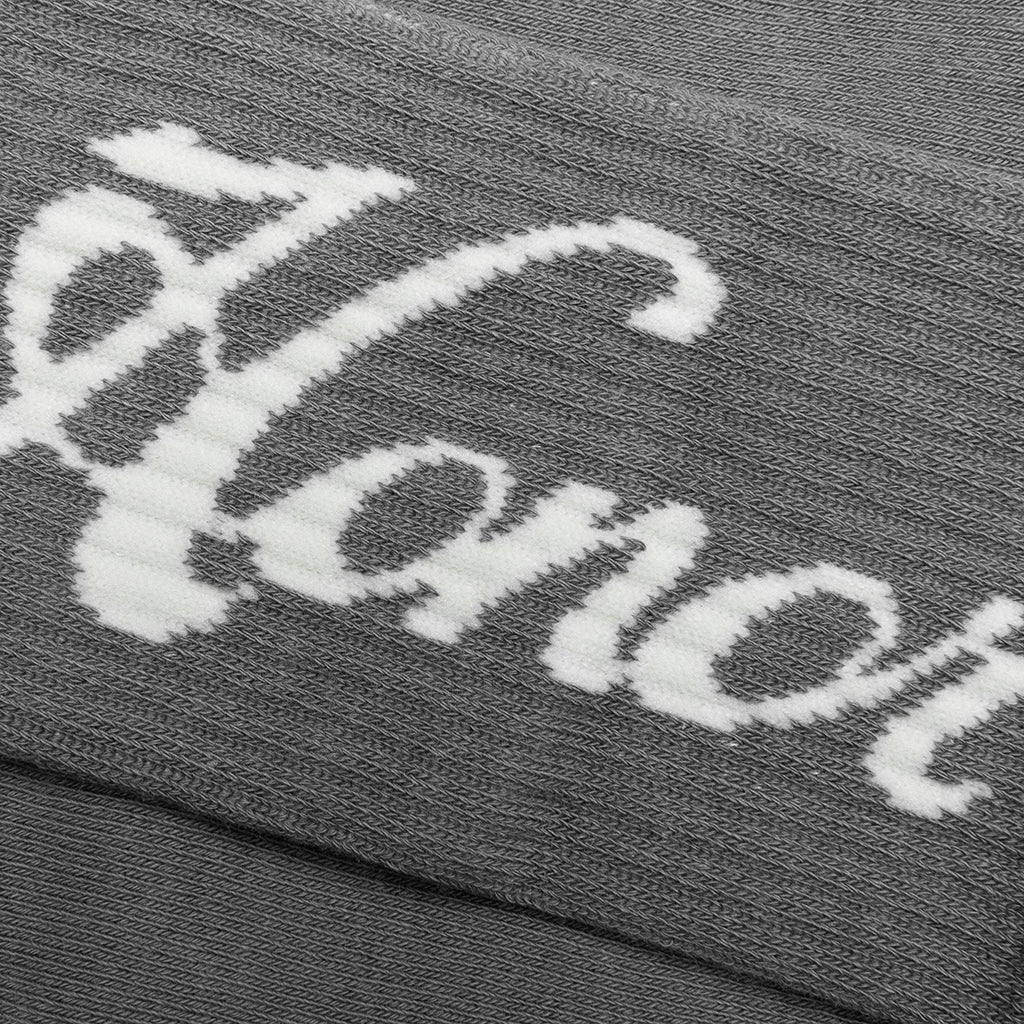 Honor Script Ribbed Sock - Stone