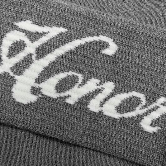 Honor Script Ribbed Sock - Stone