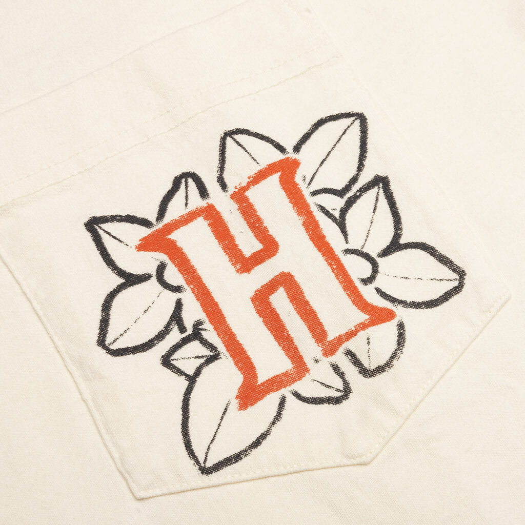 Floral Pocket S/S Tee - Bone