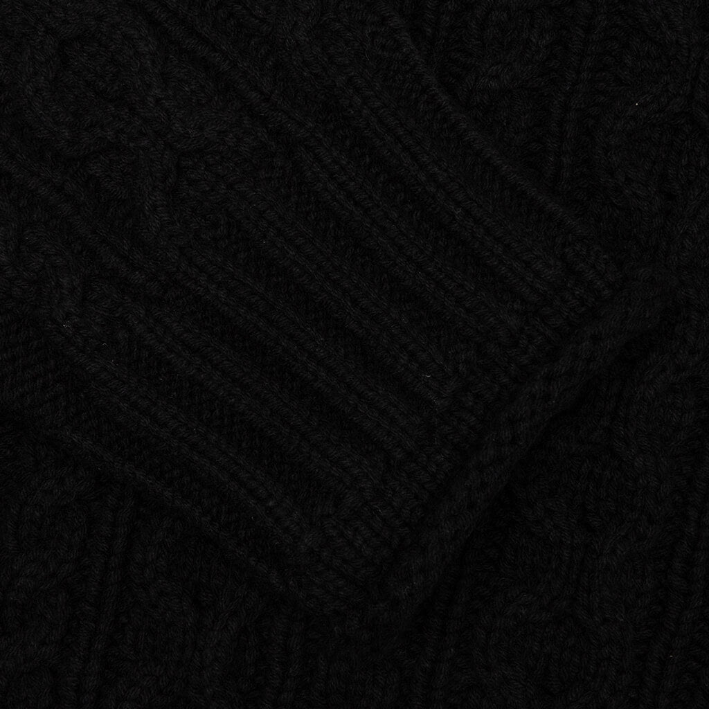 HTG Cable Knit Jumper Sweater - Black