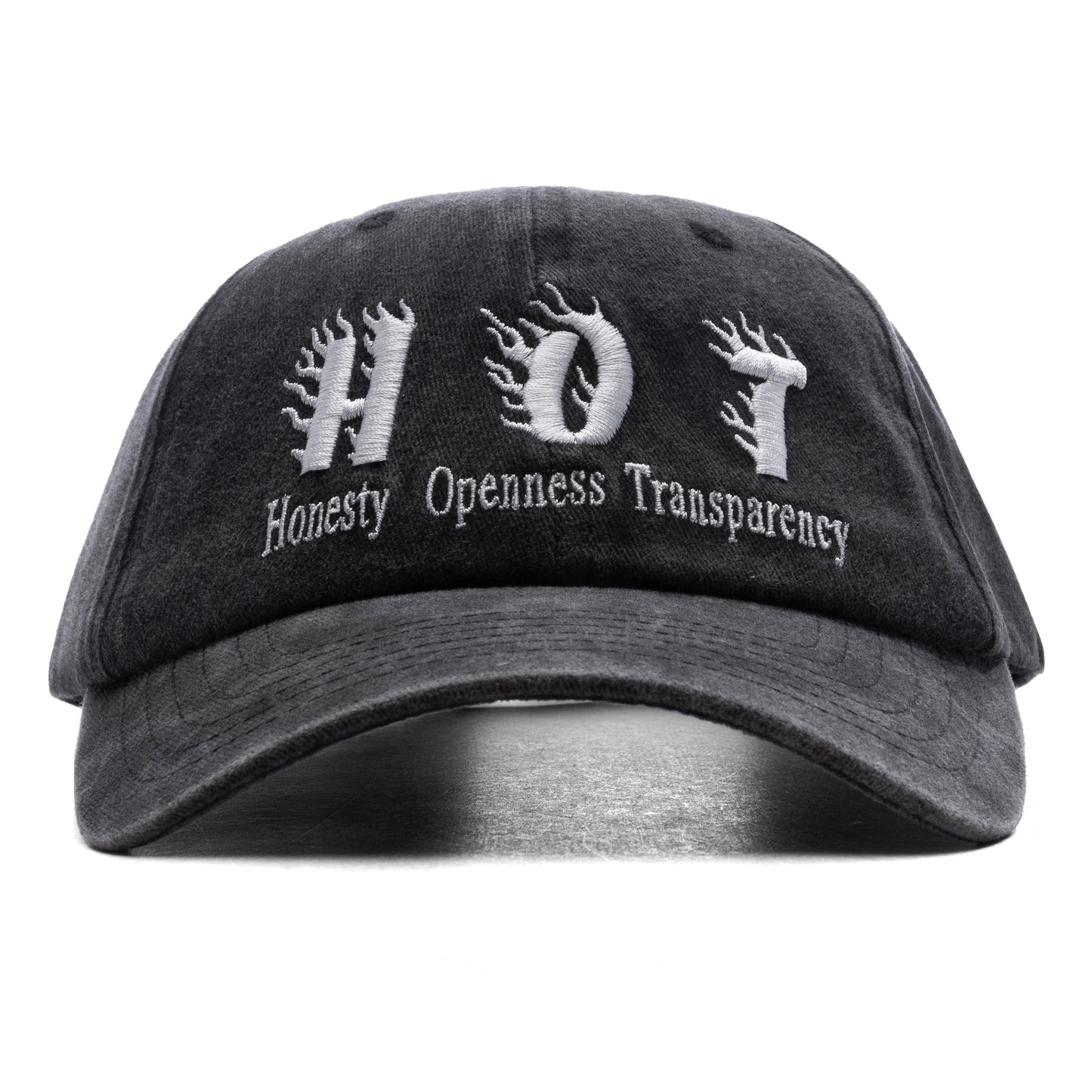 Hot Distressed Cap - Washed Black