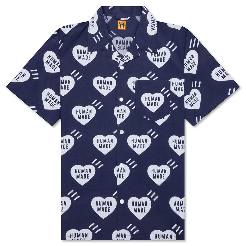Heart Aloha Shirt - Navy