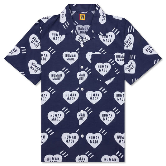 Heart Aloha Shirt - Navy