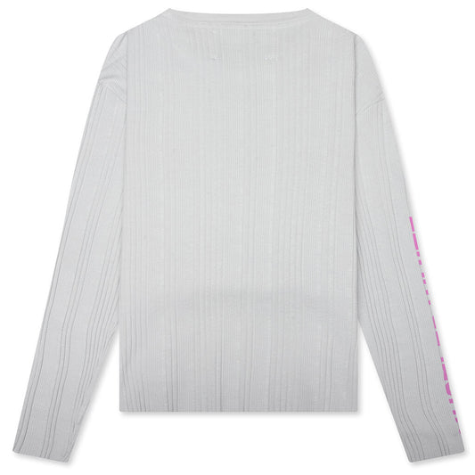 Hustlr White Rib L/S Tee - White