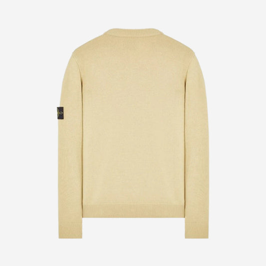 Stone Island Light Wool Crewneck Knit Sweatshirt in Ecru