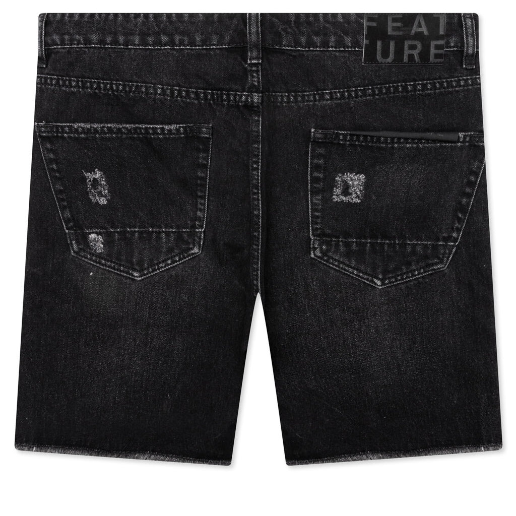 Ian Slim Denim Short - Vintage Black