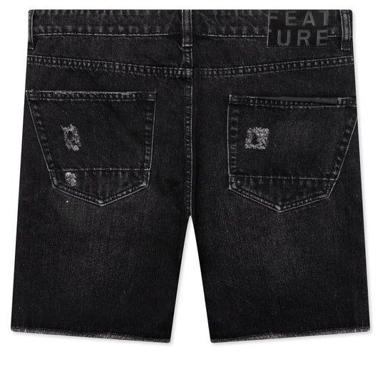 Ian Slim Denim Short - Vintage Black