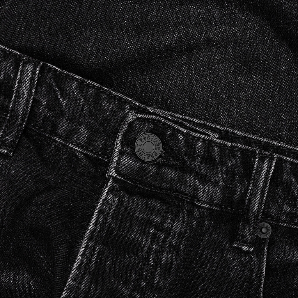 Ian Slim Denim Short - Vintage Black