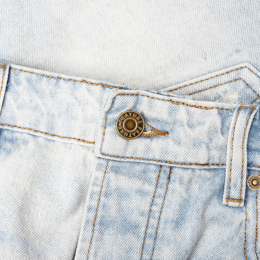 Ian Slim Denim Short - Vintage Light Blue