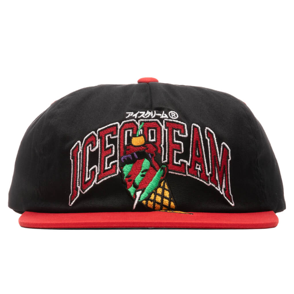 Basket Snapback Hat - Black