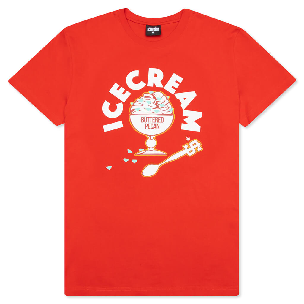 Butter Pecan S/S Tee - Fiery Red