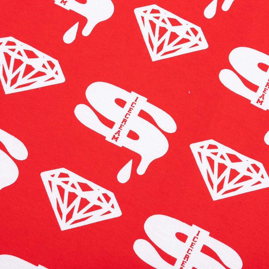 Diamonds and Dollars S/S Tee - Fiery Red