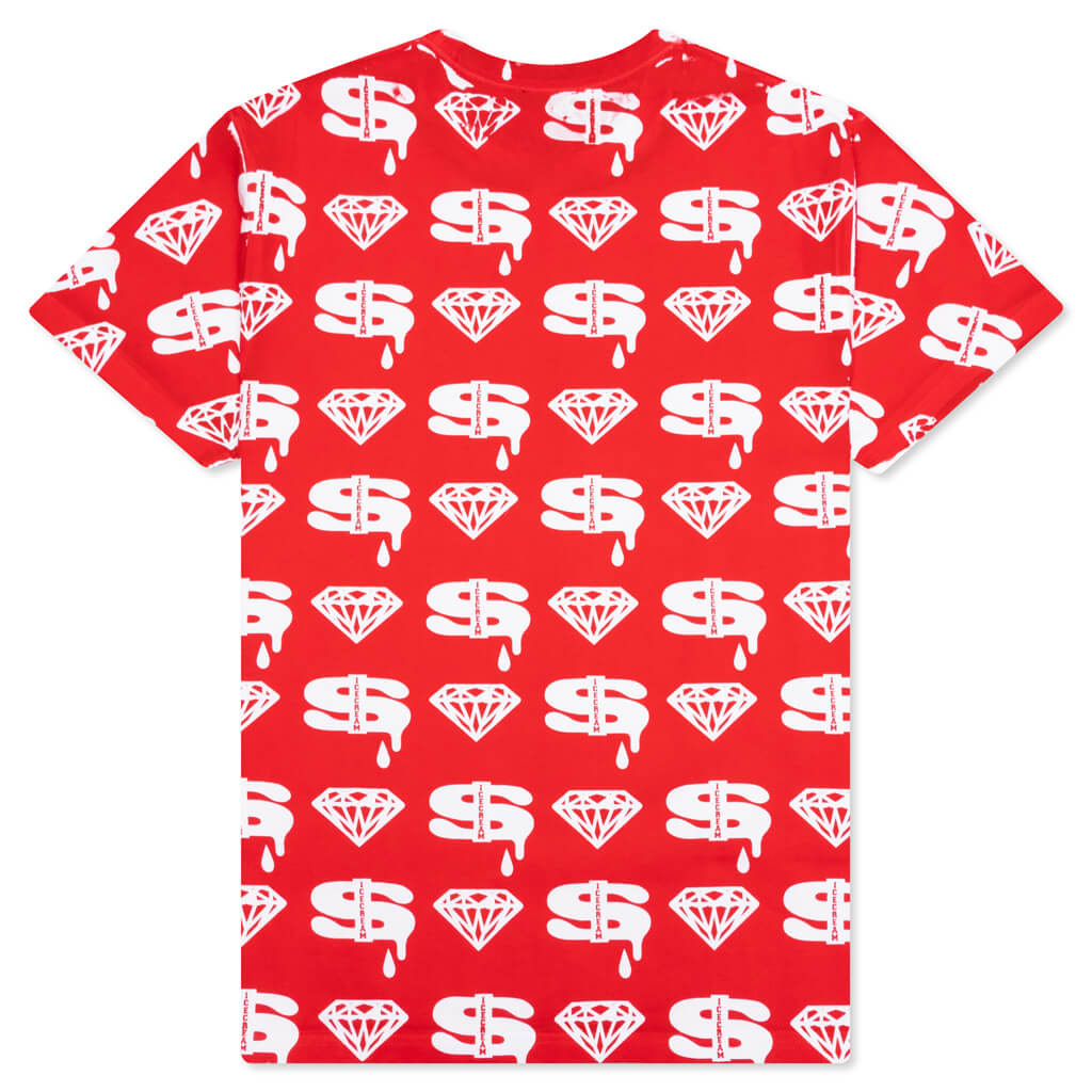 Diamonds and Dollars S/S Tee - Fiery Red