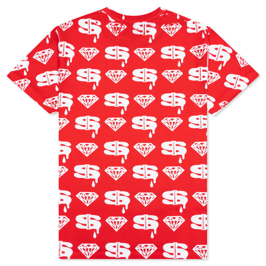 Diamonds and Dollars S/S Tee - Fiery Red