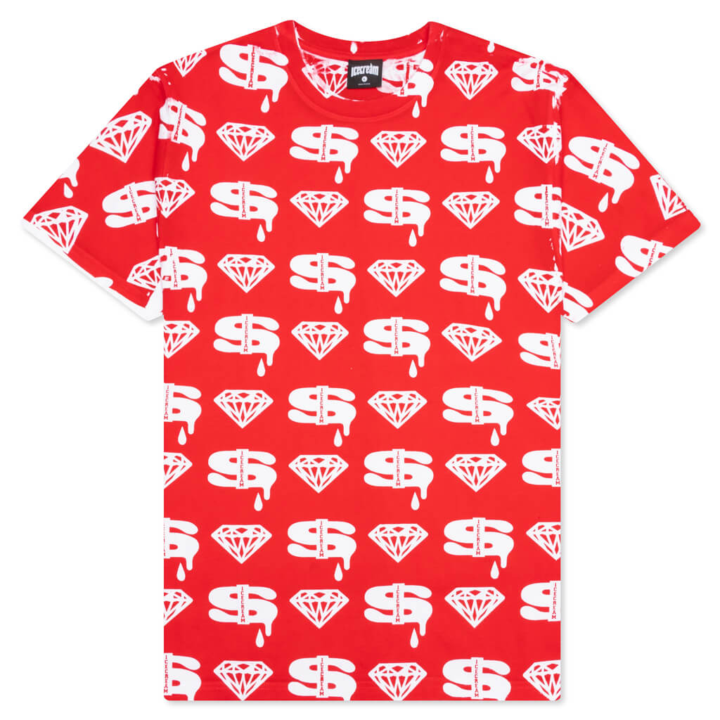 Diamonds and Dollars S/S Tee - Fiery Red