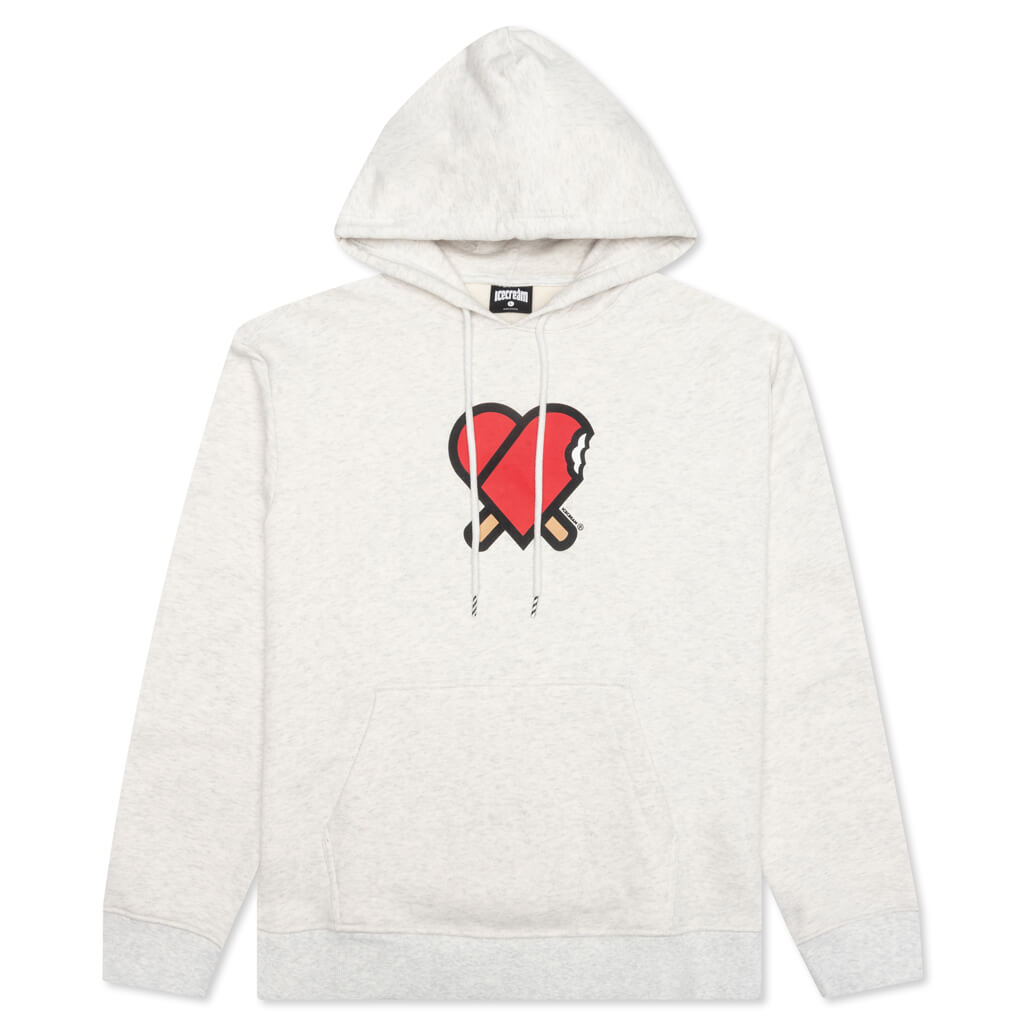 Heart Hoodie - Light Heather Grey