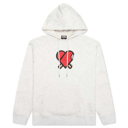 Heart Hoodie - Light Heather Grey