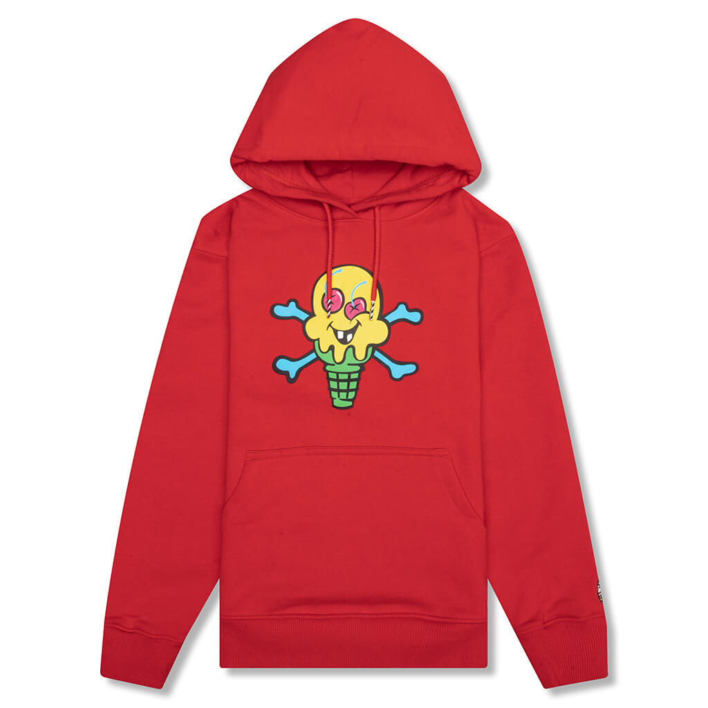 Kids Swirled Hoodie - Red