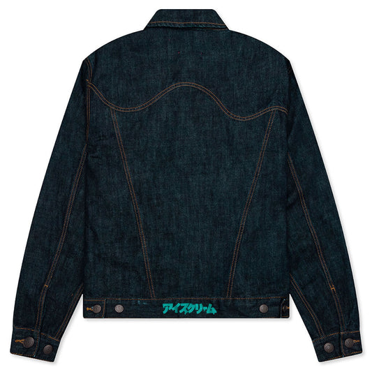 Leg Down Jacket - Raw Blue