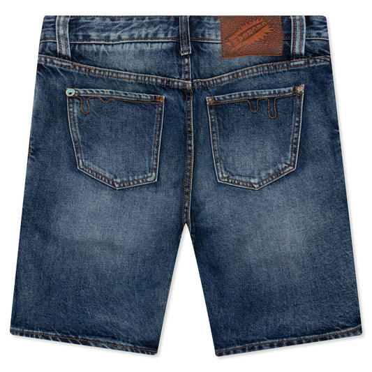 Pink Jean Short - Dark Blue