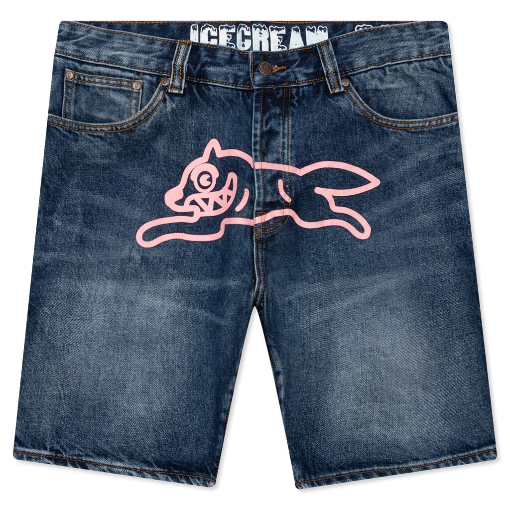 Pink Jean Short - Dark Blue